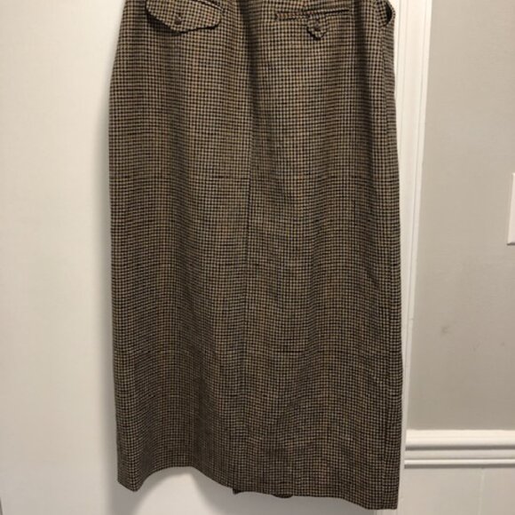 Ralph Lauren Wool Houndstooth Long Skirt - Picture 5 of 5